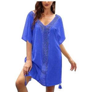 Aimage Blue V Neck Beach Dress Bathing Suit Coverup Size XXXL NWT